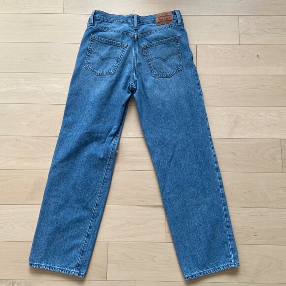 Levis 94 Baggy Womens Distressed High-Waisted Jeans Size 28 ripped 100% Cotton - Picture 3 of 11